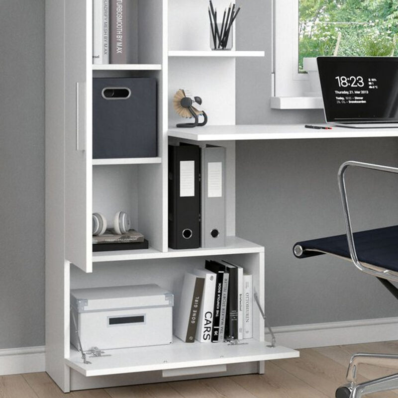 Vicco Arbeitstisch Tomy Weiß mit Regalanbau für Homeoffice und Arbeitszimmer, Breite: 150 cm - Bild 2