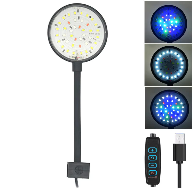 TUNFAN USB Aquarium LED-Lampe als dimmbare Klemmleuchte in Schwarz für Fischbecken und Wasserpflanzen - Bild 7