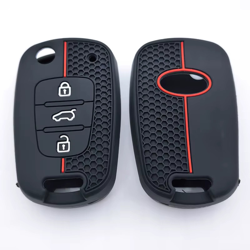 Silikon Fernbedienung Schutzhülle für Kia Soul Venga Picanto Rio Sorento Ceed Sportage und Hyundai I20 I30 Veloster Ix20 in Schwarz - Bild 3