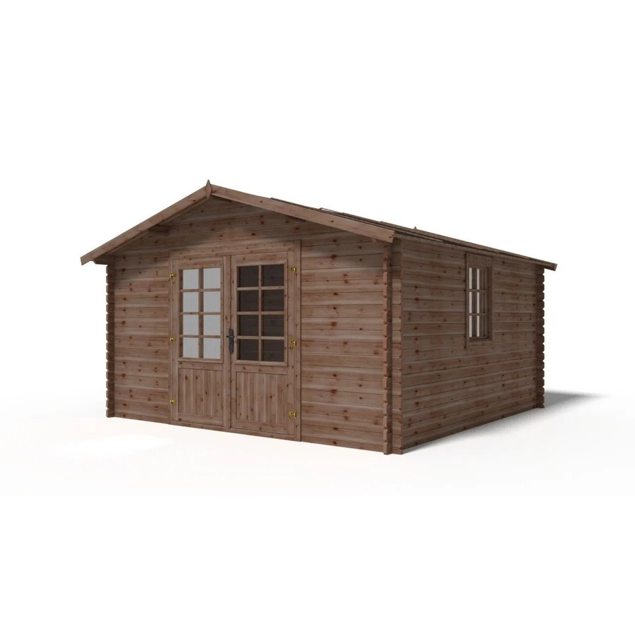 Altanka Gartenhaus Gerätehaus aus Fichte in Braun, B/T: 3.9 x 3.9 m, Höhe: 2.45 m, 34 mm Wandstärke, Satteldach - Bild 2
