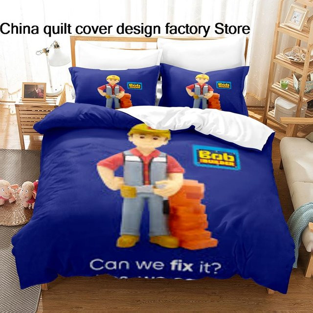 Bob der Baumeister Bettwäsche-Set mit 3D-Druck für Kinder, Blau, B/H: 245 x 210 cm - Bild 1