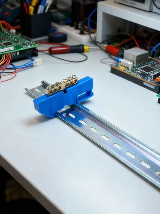 WESTLEC Erdungsverteilerblock aus Messing für DIN-Schienen mit 6, 8, 10 oder 12 Löchern als Neutral-Erdungsverteiler für elektrische Verdrahtungsanschlüsse - Bild 6