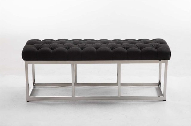 TPFLiving Sitzbank Amor in Dunkelgrau mit matt gebürstetem Edelstahlgestell, Breite: 120 cm - Bild 1