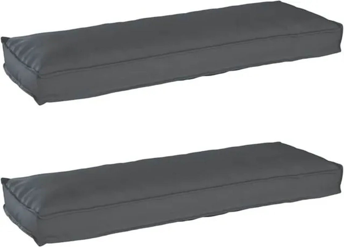 vidaxl Palettenkissen Set 2 Stück Anthrazit aus Oxford Polyester Stoff Rechteckig B/T/H: 120 x 40 x 8 cm - Bild 1