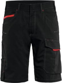 Blakläder Service Plus Shorts aus Baumwolle, schwarz/rot mit Reflexstreifen, Konfektionsgröße 58 - Bild 1