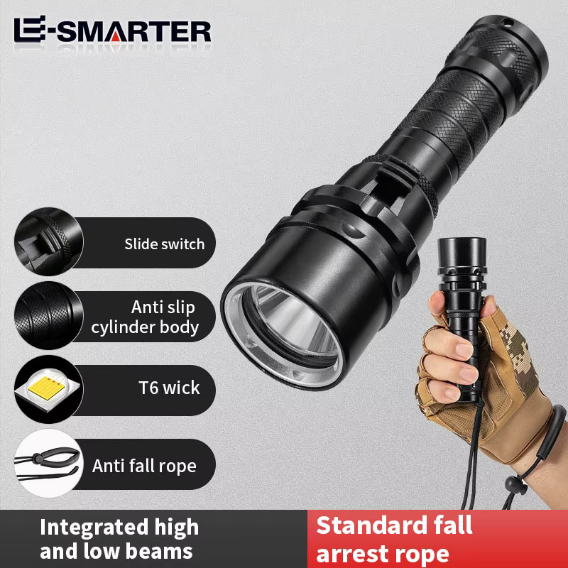 ESMARTER T6/L2 LED-Tauchtaschenlampe in Schwarz, professionelle wasserdichte Unterwasser-Taschenlampe mit IP68-Schutz und wiederaufladbarem 18650-Akku - Bild 6