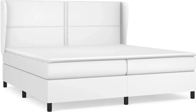 vidaXL Boxspringbett Hybrid mit Matratze und Taschenfederkern in Weiß, B/T/H: 200 x 200 x 118 cm - Bild 1