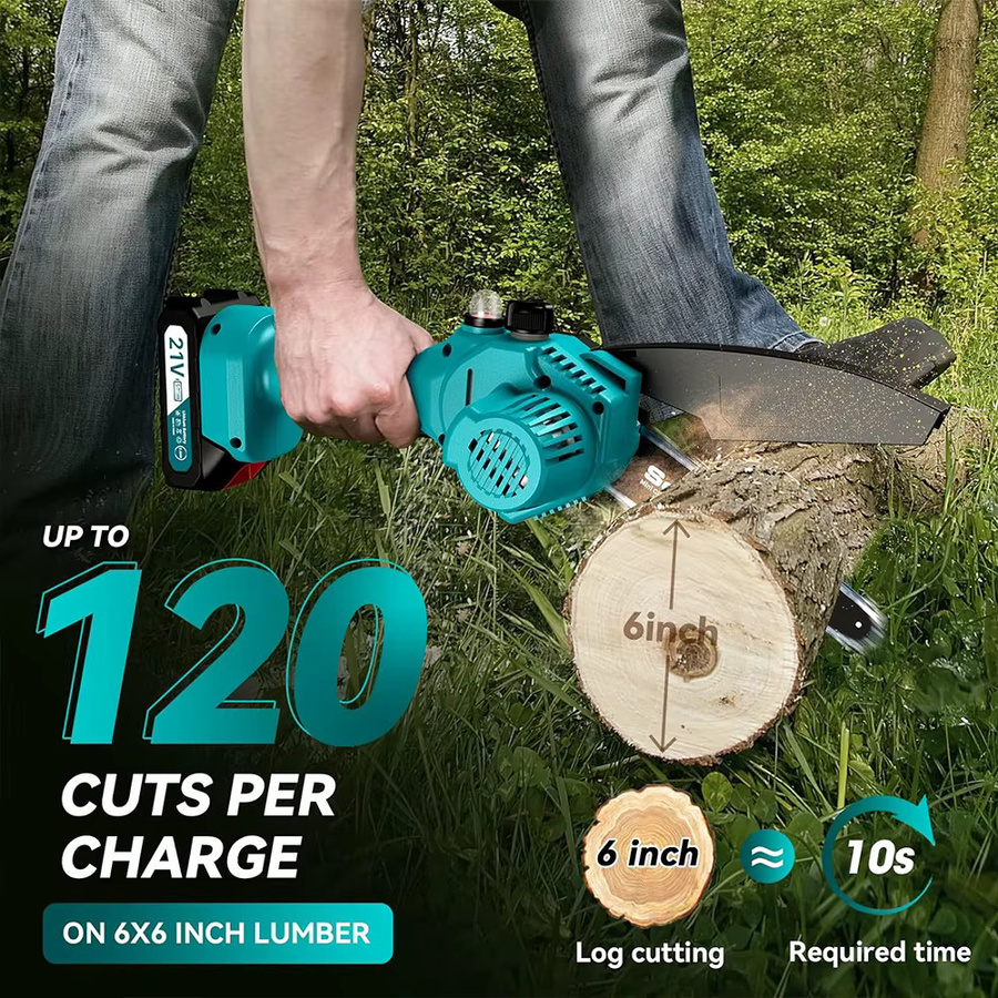 SEESII Akku-Kettensäge Mini Elektrische Kettensäge 6 Zoll für Makita 18V Akku - Bild 3