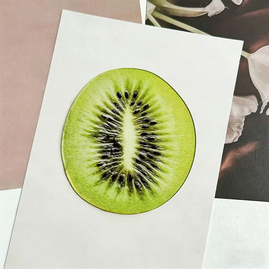 4-teiliges Set Acryl-Lesezeichen mit Fruchtmotiven in Kirsch, Apfel und Wassermelone, transparent und mehrfarbig - Bild 1