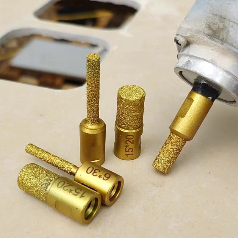 AXE SHAN Diamant-Fräser M10 vakuumgelötet für Keramikfliesen, Marmor und Stein, Gold, Durchmesser: 6 mm, 10 mm oder 15 mm - Bild 4