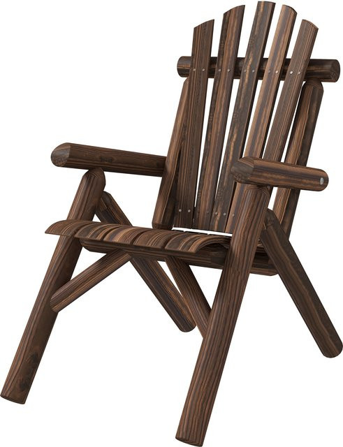 Outsunny Adirondack Gartenstuhl aus Tannenholz mit Armlehnen, braun, B/T/H: 83 x 68 x 101 cm - Bild 1