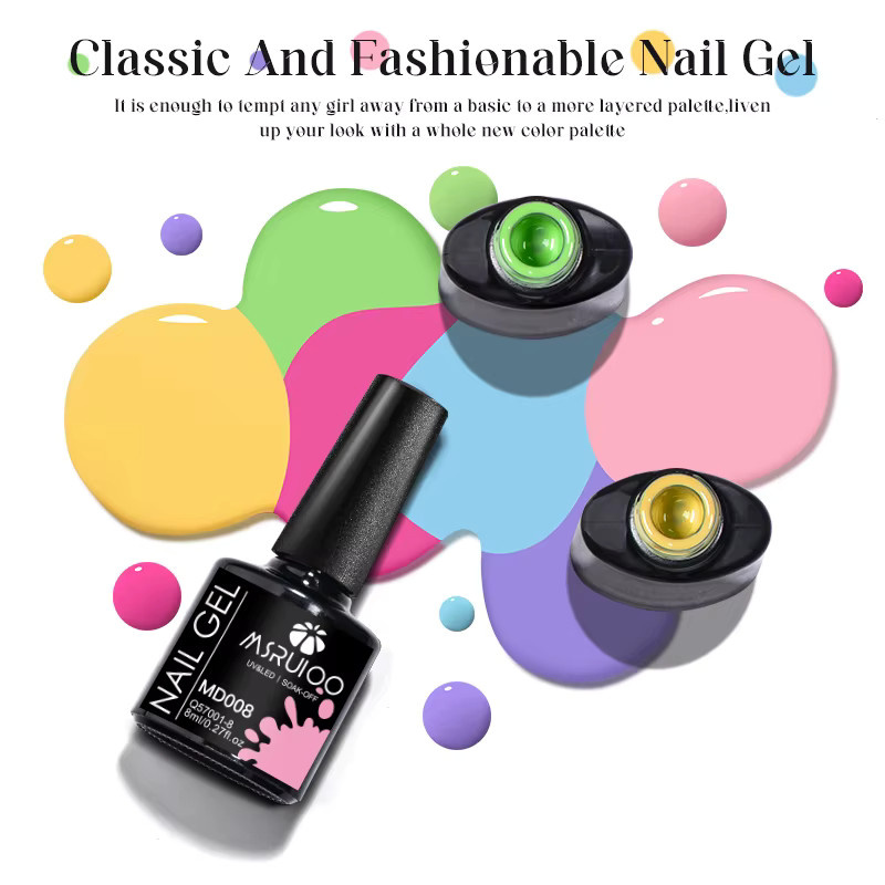 MSRUIOO Nagellack-Set Semi-Permanent, 6 x 8 ml, HEMA TPO frei - Bild 2
