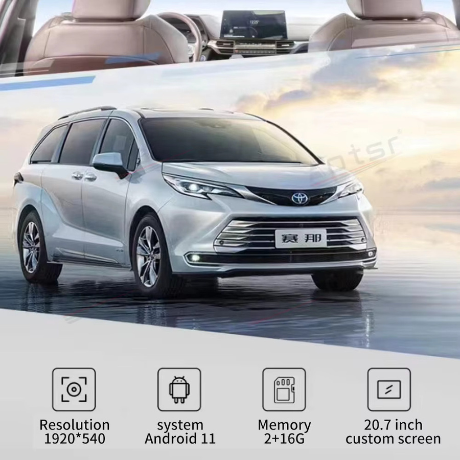 Aotsr Android System 20,7 Zoll HD Auto Monitor für Toyota Sienna mit HDMI und FM für die Deckenmontage - Bild 3