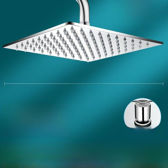 WoW Home Duschkopfset aus Edelstahl in Chrom Silber mit Regenfall-Overhead und Booster-Funktion - Bild 1