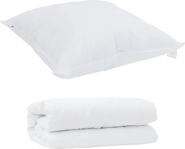 vidaXL Bettdecken-Set aus Mikrofaser mit Decke und Kissen in Weiß, B/H: 140 x 200 cm - Bild 1