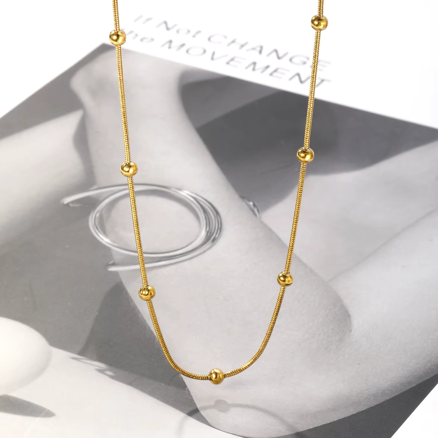 LUXUKISSKIDS Perlenkette Edelstahl, Gold, Damen - Bild 3