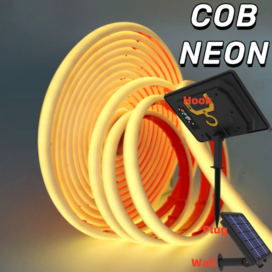 GAHADA COB Neon Solar LED-Streifen IP68 24V mit 320 LEDs, selbstklebend, für den Garten, erhältlich in Gelb, Rot, Grün und Multicolour - Bild 3