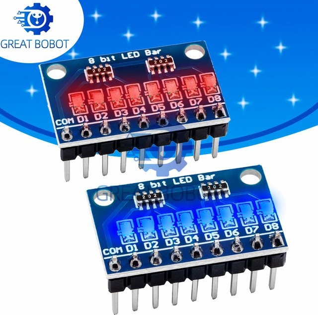 Baishundianzi BS BSBS 3-24 V 8 Bit LED-Anzeige Modul Breadboard Kit in Blau/Rot mit Gemeinsamer Anode oder Kathode für MCU ARM UNO MEGA2560 und 3D-Drucker - Bild 1