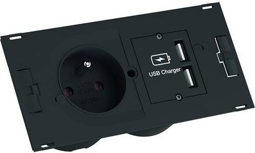 Bachmann DUE Set Steckdosenleiste mit USB-A und USB-C Ladestation in Schwarz - Bild 2