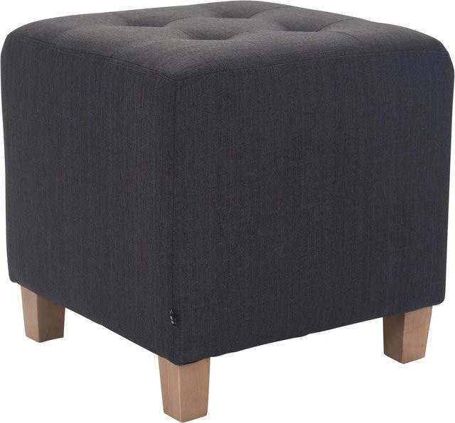 DELUKE Sitzhocker CELIS Polsterhocker aus Stoff in Dunkelgrau, B/T/H: 45 x 45 x 46 cm - Bild 1
