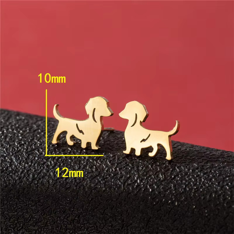 Ohrringe Edelstahl, Gold, Corgi, Damen - Bild 1