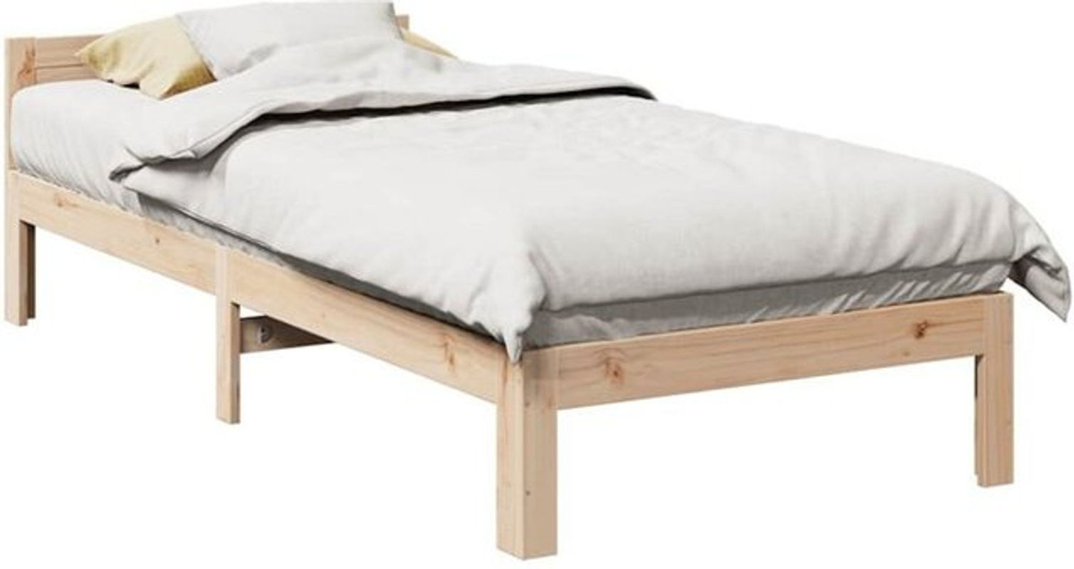 Massivholzbett Vidaxl aus Kiefernholz in Braun im Landhaus- und Skandinavischen Stil, B/T/H: 90 x 200 cm, ohne Matratze - Bild 1