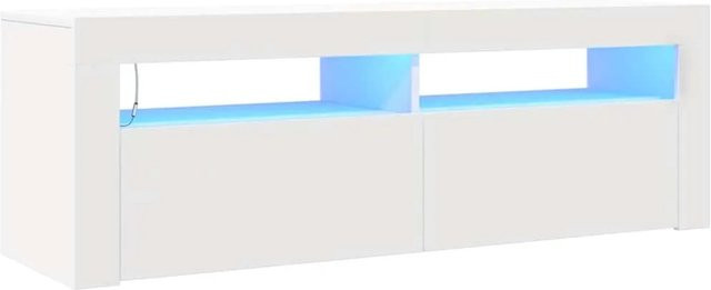 vidaXL TV-Schrank mit LED-Leuchten in Weiß, modern, B/T/H: 120 x 35 x 40 cm - Bild 1
