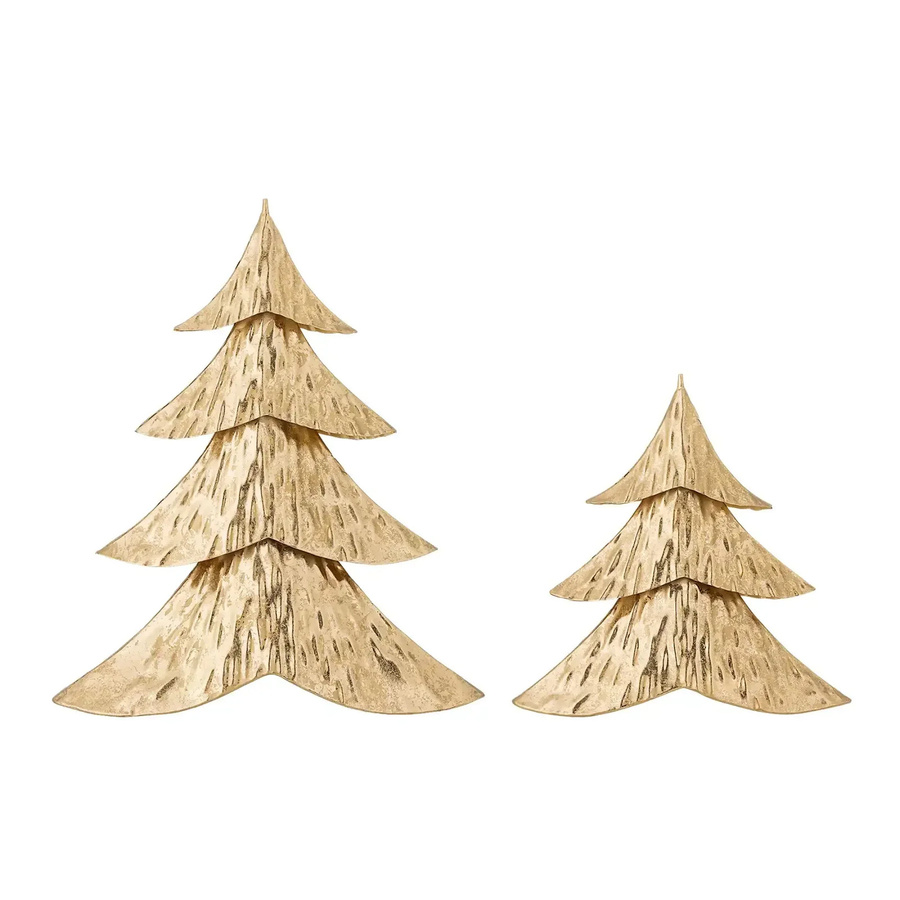 Bloomingville Kaiam Dekobäume aus Metall in Gold, Set mit 2 Stück - Bild 1