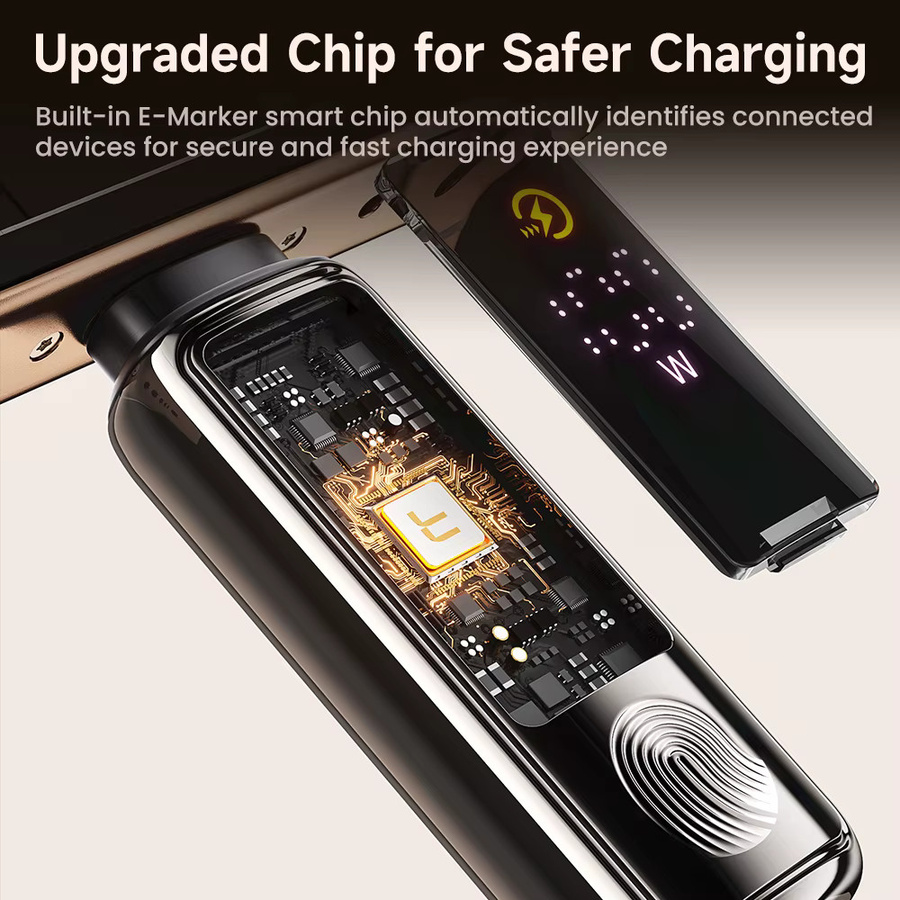 Toocki USB-C zu USB-C Ladekabel mit 100W Leistung, Digital Display und Zinklegierung, Farbe: Schwarz - Bild 2