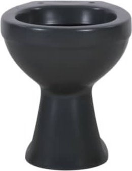 Sanicomfort Stand-WC in Anthrazit Matt mit spülrandlosem Design, Tiefspüler und waagrechtem Abgang - Bild 1