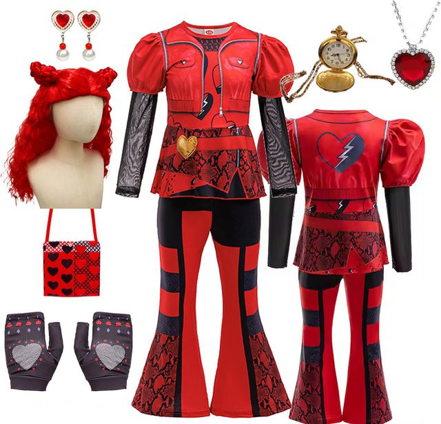 SistersLiu Fantasy Prinzessin Königinnen-Kostüm, Rot, ab 2 Jahren - Bild 1