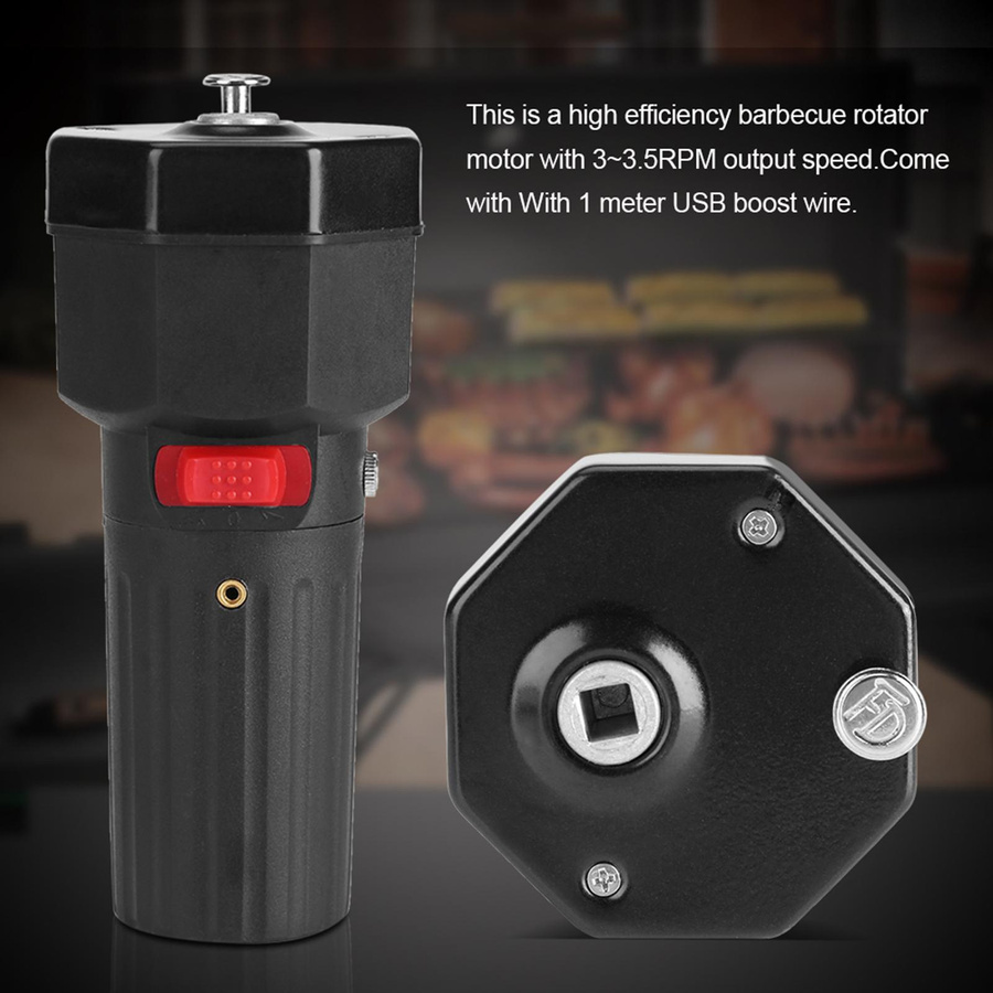 Koogeelife Grill Rotator Motor für BBQ mit USB Boost Kabel, Weiß - Bild 2