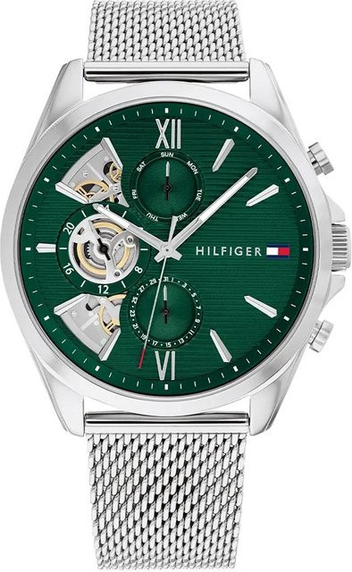 Tommy Hilfiger Armbanduhr Automatik, Edelstahl, Grün, Herren - Bild 1