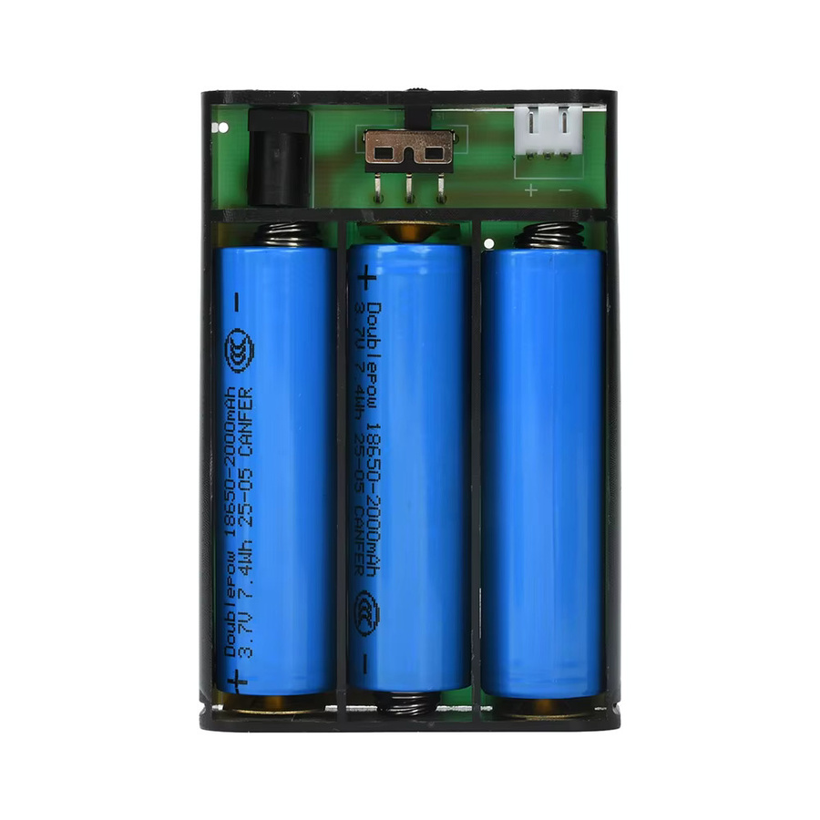 DIY USV Power Bank Kit für 18650 Batterien, 3-Abschnitte DC 12V Gehäuse in Schwarz mit DC-Halter für Router und Backup-Netzteile - Bild 3