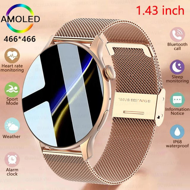 GUHUAVMI Smartwatch, GPS, Pink, Damen - Bild 1