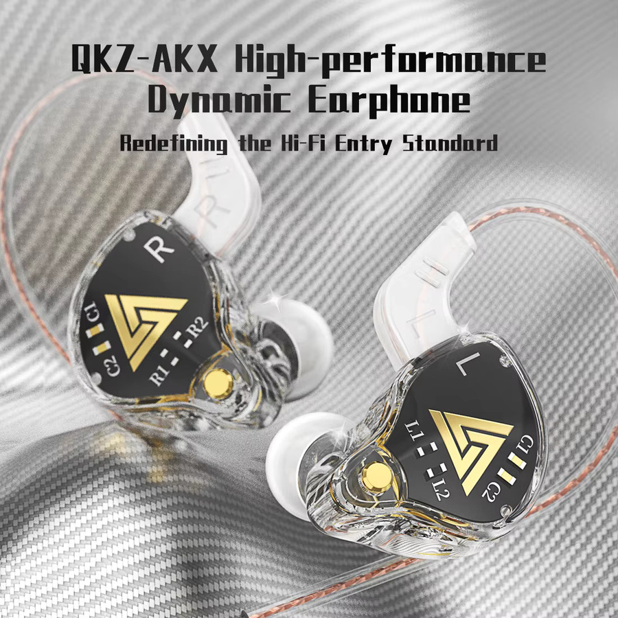 Qkz In-Ear-Ohrhörer mit 3,5mm Klinkenanschluss, HiFi-Bass und Geräuschunterdrückung, Schwarz - Bild 2