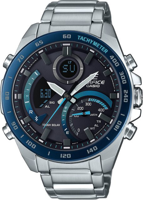 Casio Edifice Armbanduhr, Solar, Edelstahl, Schwarz, 48 mm, Herren - Bild 1