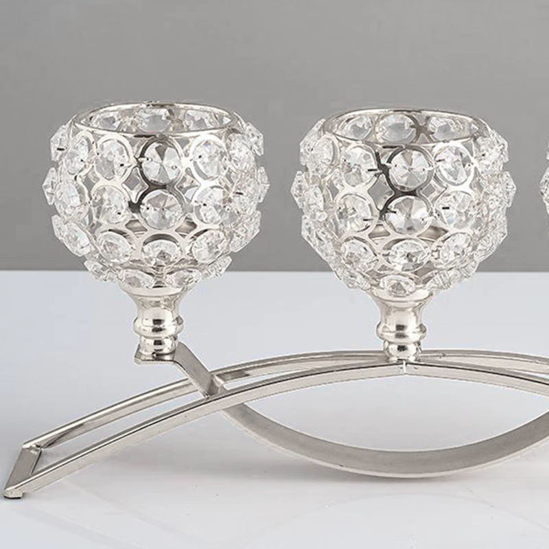Kesoto Kristall Kerzenhalter in Gold aus Glas für Teelicht und Hochzeit als luxuriöses Tischdeko-Herzstück - Bild 6