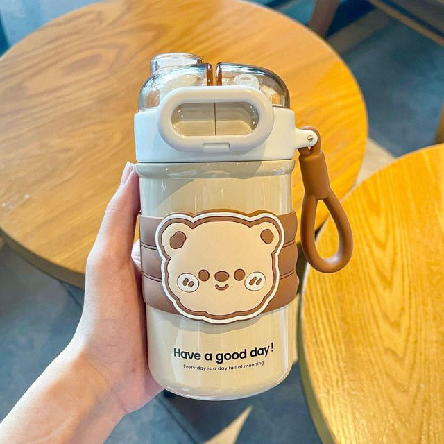 Yiran Furniture Thermoskanne für Kinder mit Schnabeltasse aus Edelstahl, 430 ml, verschiedene Farben - Bild 1