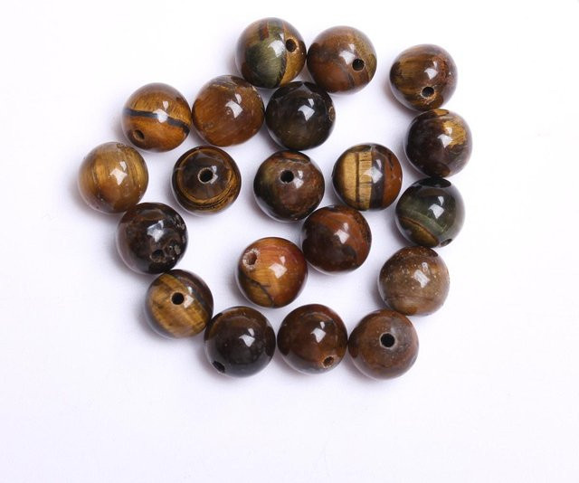 Natursteinperlen Tigerauge, rund, 8 mm - Bild 1