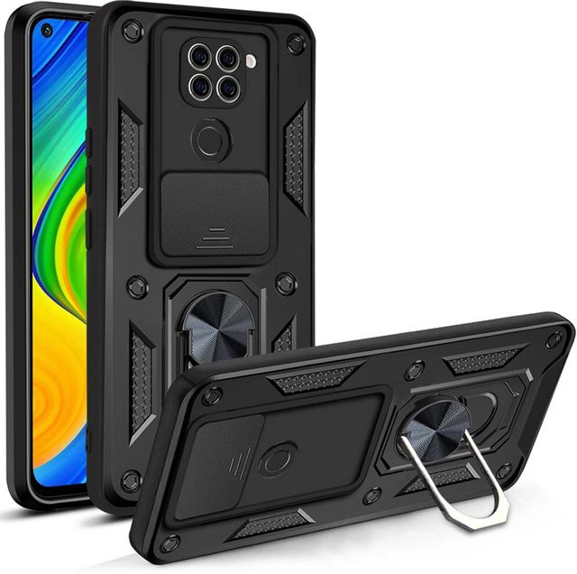 Xiaomi Kamera Objektiv Schutz Hülle für Redmi Note 8 9 Pro 9s 10C 10A 9T 9C 9A mit Military Grade Stoßstangen Ring in Silber - Bild 1