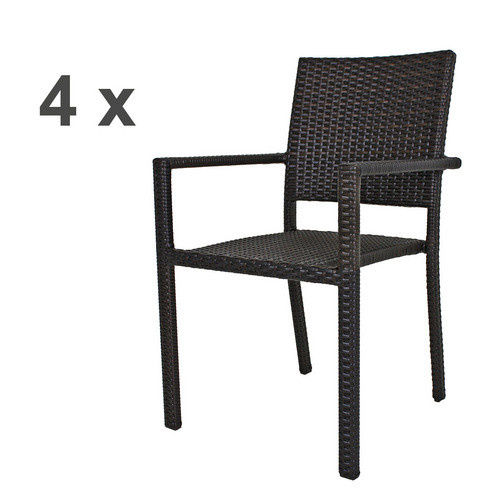 Garden Pleasure Stapelstuhl MALAGA in Braun aus Aluminium und Polyrattan mit B: 55 cm, H: 80 cm - Bild 2