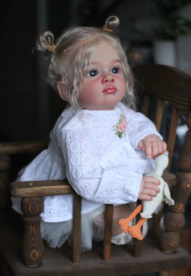 NPK Babypuppe, Realistische Babypuppe mit Stoffkörper, 60cm, Silikon, Textil - Bild 2