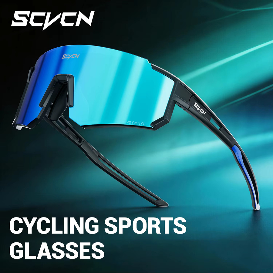 SCVCN Radsport-Sonnenbrille, Vollrand, Kunststoff, polarisiert - Bild 2