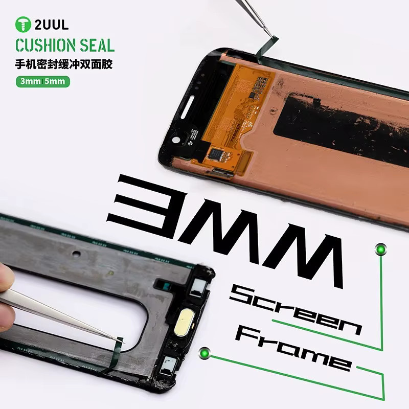 2UUL CS01 CS02 Doppelseitiges Schaumklebeband in Grün für iPhone, Tablet und elektrische Geräte zur Bildschirmrahmen-Reparatur, Dicke: 3 mm oder 5 mm - Bild 5