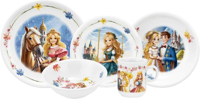 Seltmann Weiden Kindergeschirr Set Compact Prinzessin 5er Set aus Porzellan in Mehrfarbig - Bild 1