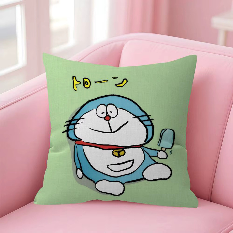 Kissenbezug Doraemon Anime Design in Weiß, quadratisch, 30 x 30 cm - Bild 2