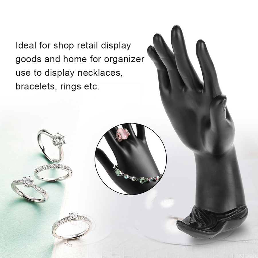 CosyHome Schaufensterpuppenhand aus Harz als Präsentationsständer für Schmuck und Ringe in Schwarz - Bild 6
