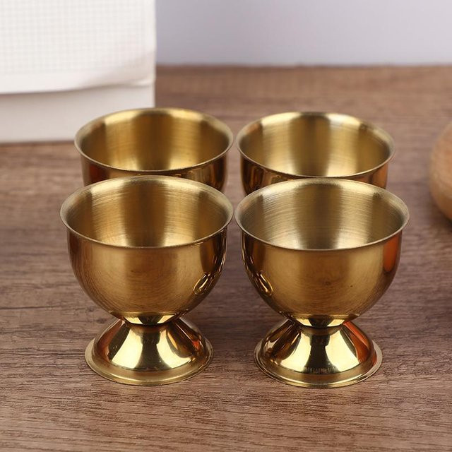 Binchi Outdoor Product Edelstahl Eierbecher Set in Silber und Gold, 4 Stück - Bild 1