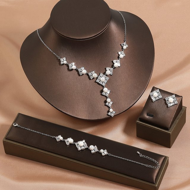 ZAKOL Schmuckset, Silberfarbe, Zirkonia, Perle, Damen - Bild 1